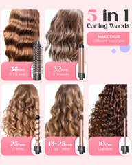 Lopeie 5-in-1 small 0.35 inch wand for tight, defined curls