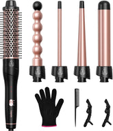 Lopeie 5-in-1 wand with tapered wand for versatile loose curls and waves