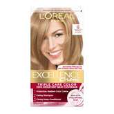L'Oreal Paris Excellence Crème protective color cream bottle for long-lasting gray coverage.