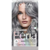 L'Oreal Paris Feria Smokey Silver hair color kit adds multidimensional shimmer for bold at-home color.