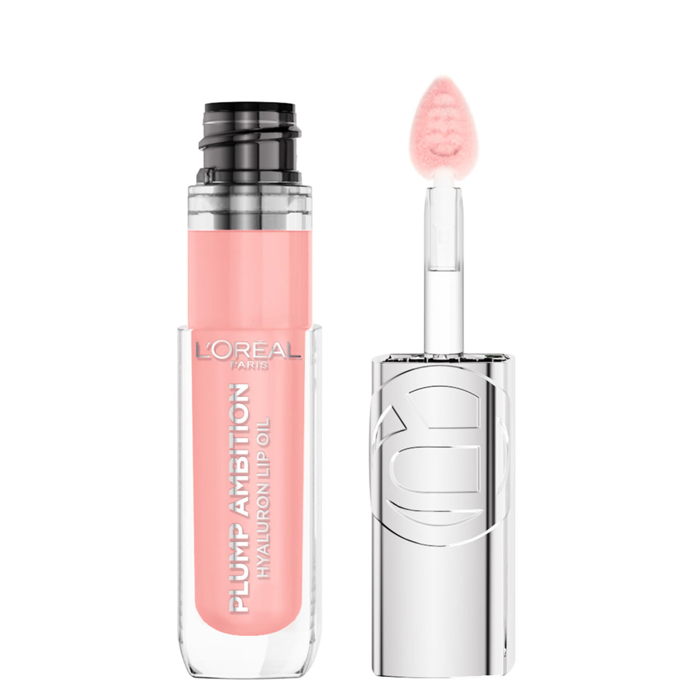 Aceite labial L'Oreal Paris Plump Ambition en bote, hidratación prolongada
