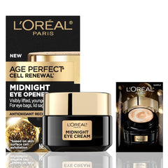 L'Oreal Paris Age Perfect Midnight Eye Cream jar close-up for nighttime care