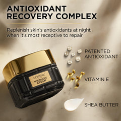 L'Oreal Paris Age Perfect Midnight Serum sample shown alongside product