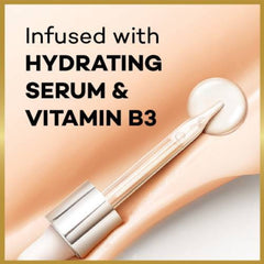 L'Oreal Paris Age Perfect Serum Radiant, etiqueta SPF50, protege la piel del sol.