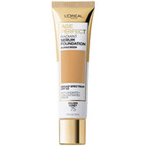 Base L'Oreal Paris Age Perfect Radiant Serum Foundation con FPS 50, botella tono miel dorado