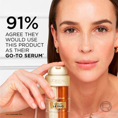 Dual-phase serum visual indicating two textures in one bottle for comprehensive care