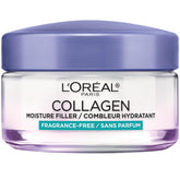 L'Oreal Paris Collagen Moisture Filler, bote de crema para hidratación duradera.