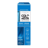 L'Oreal Paris Colorista Metallic Blue bottle pour showing bold shade on bleached hair