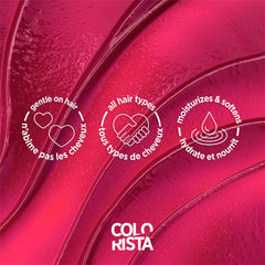 Close-up of L'Oreal Paris Colorista Metallic Pink finish with metallic sheen.