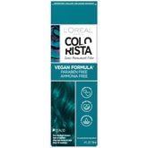 L'Oreal Paris Colorista Teal bottle showing easy deposit for brunettes.