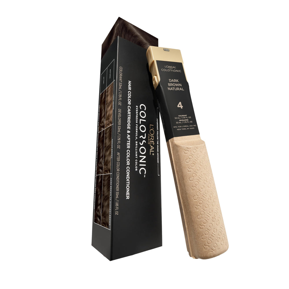 L'Oreal Paris Colorsonic bottle pour shows quick, mess-free application at home.