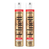 L'Oreal Paris Elnett Satin color-treated hairspray 11oz offers long-lasting brushable hold.