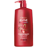L'Oreal Paris Elvive Color Vibrancy conditioner bottle shows color protection and shine.