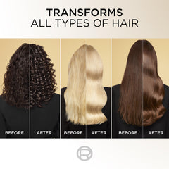 Applied before styling to protect and transform hair