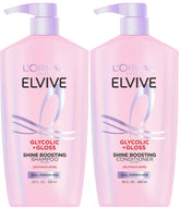 L'Oreal Paris Elvive Glycolic + Gloss shampoo bottle for instant high shine.