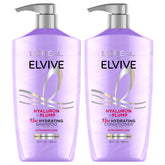 L’Oréal Paris Elvive Hyaluron Plump champú, botella, hidrata profundamente cabello seco.