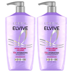 L’Oréal Paris Elvive Hyaluron Plump champú, botella, hidrata profundamente cabello seco.