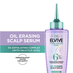 Elvive Hyaluron Pure Serum exfoliante: elimina residuos sin resecar el cuero cabelludo.