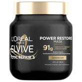 L'Oréal Paris Elvive TR5 Power Restore, bote frontal, fortalece la fibra capilar para el día.
