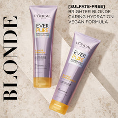 L'Oreal Paris EverPure Blonde Shampoo being applied to hair for brassiness balance