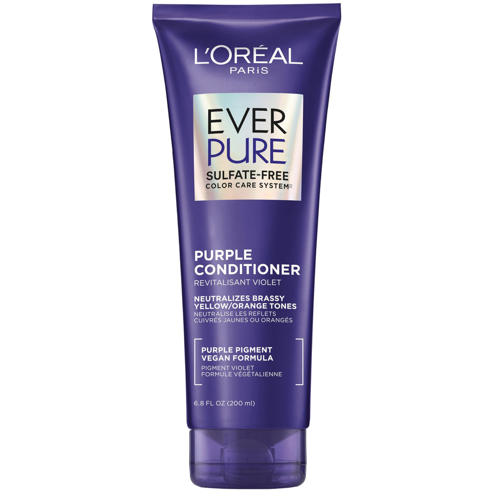 L'Oreal Paris EverPure brass-toning conditioner bottle neutralizes brass while hydrating hair