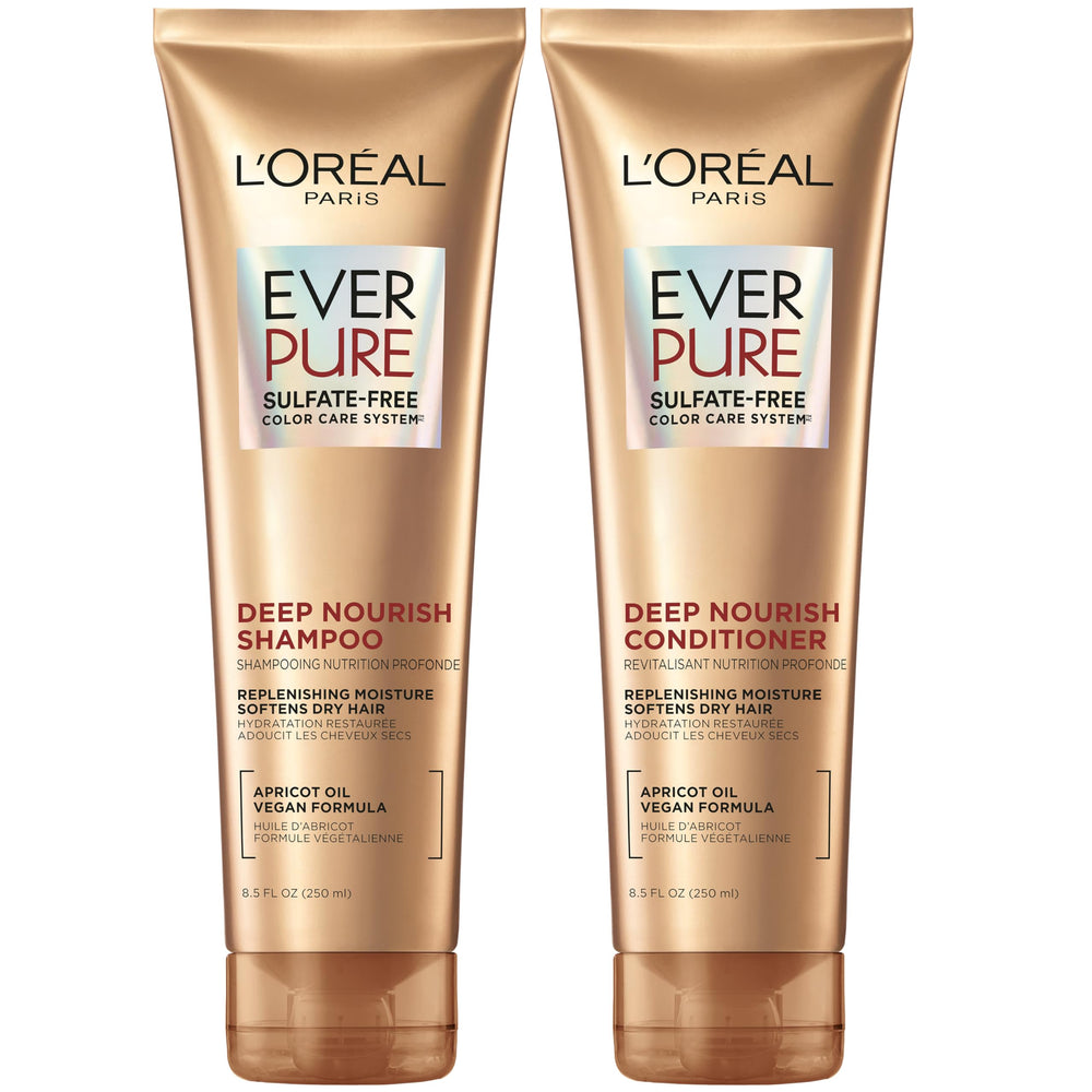 L’Oréal Paris EverPure champú sin sulfatos para cabello seco con aceite de albaricoque.