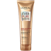 L'Oreal Paris EverPure Deep Nourish shampoo bottle promotes color-safe hydration for dry hair