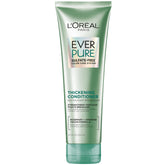 L'Oreal Paris EverPure Thickening Conditioner bottle on a shelf promotes color-safe fullness.