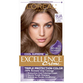 L'Oreal Paris Excellence Cool Supreme ash bottle showing anti-brass protection for cooler tones