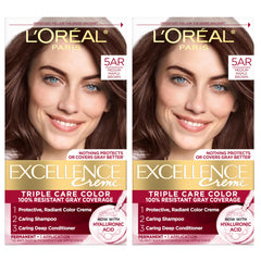 L'Oreal Paris Excellence Crème color cream tube delivers reliable gray coverage.