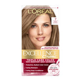 L'Oreal Paris Excellence Creme color cream application demonstrates smooth texture for even gray coverage.