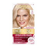 L'Oreal Paris Excellence Crème color-cream tube for 9 Light Natural Blonde gray coverage.