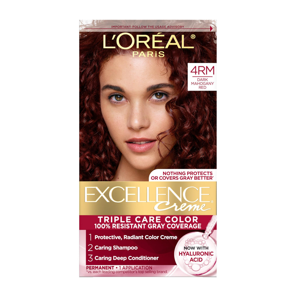 L’Oréal Paris Excellence Crème triple care packaging showing gray coverage capability