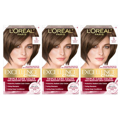 L'Oreal Paris Excellence Crème protective color cream for long-lasting gray coverage.