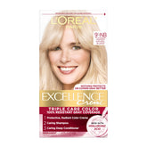 L'Oréal Paris Excellence Crème Protective Coloring Cream in use for even gray coverage.