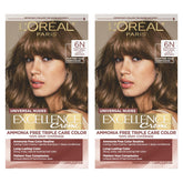 L'Oreal Paris Excellence Universal Nudes bottle shows ammonia-free color for gentle gray coverage.