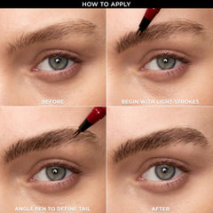 L'Oreal Paris Faux Brow demonstrates shake-before-use guidance for even color distribution.