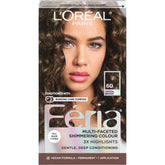 L'Oreal Paris Feria 60 Crystal Brown color swirl shows multidimensional shimmer.