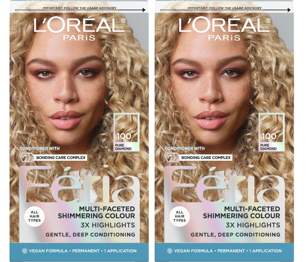 L'Oreal Paris Feria bottle close-up showing shimmering color details for bold results