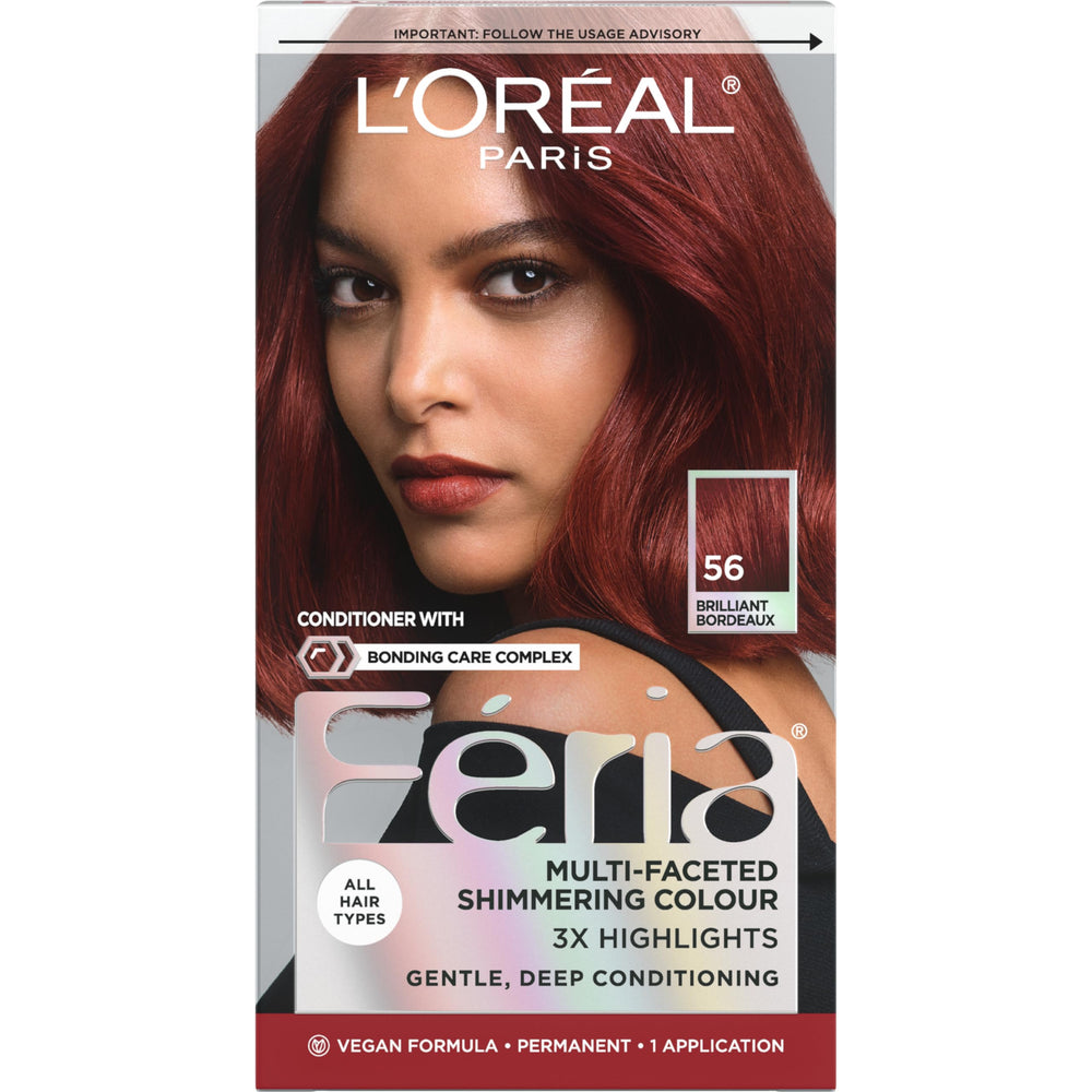 L'Oreal Paris Feria bottle shows multi-faceted shimmering color.