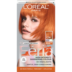 L'Oreal Paris Feria Copper Crave dye bottle showing intense copper shade for vibrant color