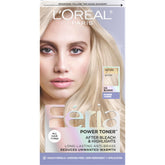 L'Oreal Paris Feria Ice Blonde Toner bottle closeup for anti-brass cooling tones