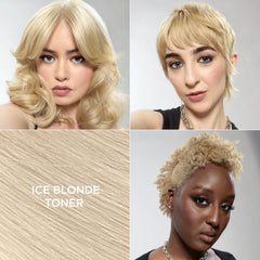 L'Oreal Paris Feria Ice Blonde Toner swatches showing cool-toned blonde shade