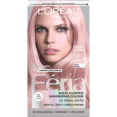 Loreal Paris Feria Rosy Blush Smokey Pink bottle swatch showing shimmering color payoff