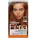 L'Oreal Paris Feria spiced copper bottle pour demonstrates vibrant multi-tone color option