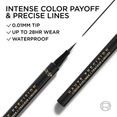 Tono 010 Black Silk, delineador Haute Precision de L'Oreal Paris para definir la mirada.
