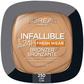 L'Oreal Paris Infallible Bronzer: aplicación suave y acabado mate para contornear ligero y natural.