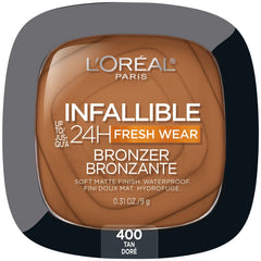 L’Oréal Paris Infallible Bronzer, bronceado natural con acabado mate para contorno suave.