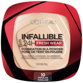 L’Oréal Paris Infallible Fresh Wear, base polvo en envase compacto, ideal para retoques.