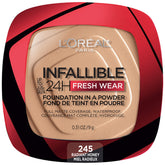 L'Oréal Paris Infallible Fresh Wear: fundación en polvo con empaque compacto para retoques.
